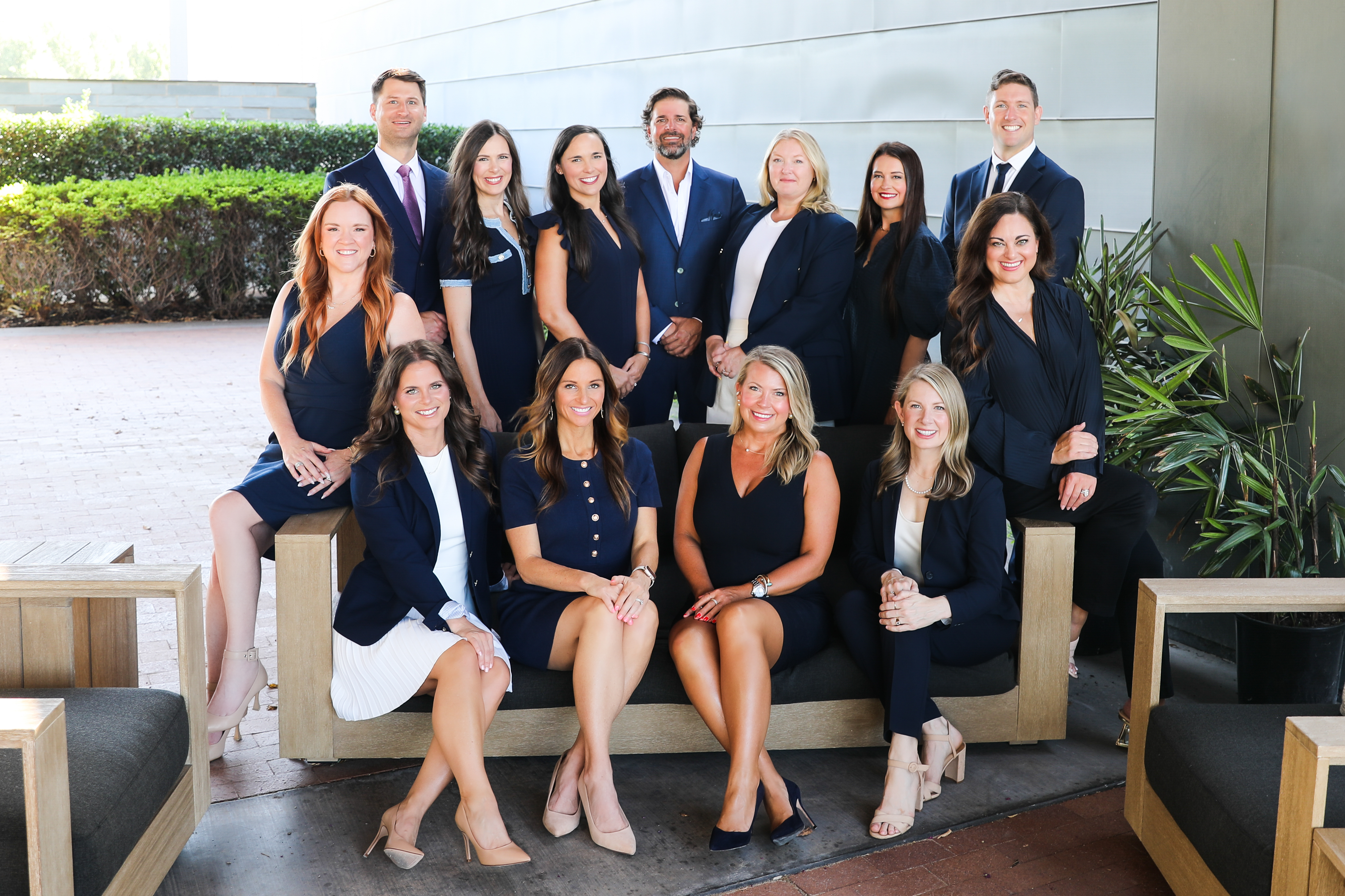 Energy Point Consulting Team Photo. From Left to right. Back Row: Grant Longcrier, Meredith Goben, Lindsay Lucas, JR Everett, Shanna Jennings, Kindra Elder, and Greg Forrester. Front Row: Courtney Moad, Britanni Rutledge, Kate Ivey, Donna King, Sarah Ruiz, and Hailee Miller.